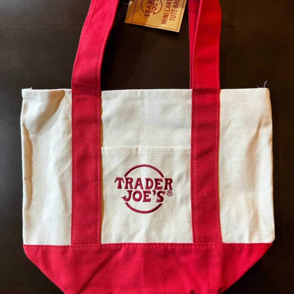 Trader Joes Mini Canvas Tote Bag (RED) - Picture 1 of 1